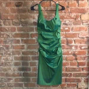 Early 2000s Y2K Green Evening Dress.